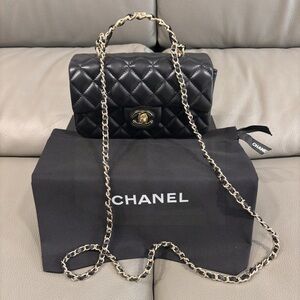 Chanel Black Quilted Crossbody Bag with Gold Chain